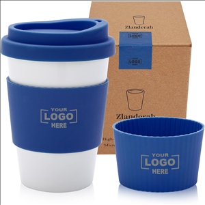 Simply Green Solutions - Reusable Coffee Cup10oz - Ceramic Coffee Travel Mug with Lid and Sleeve